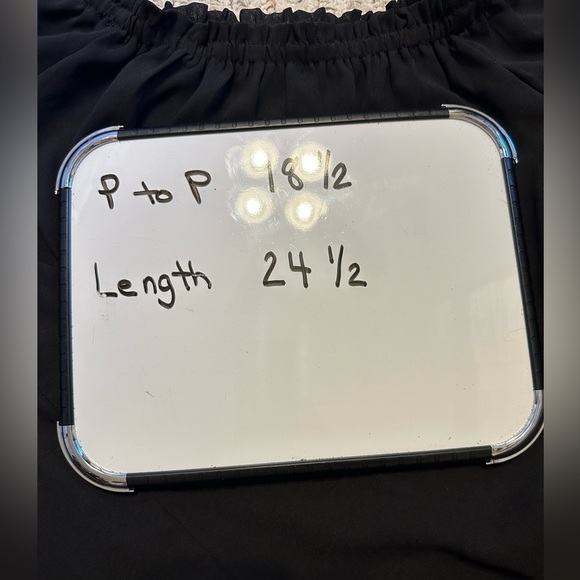 Mileage Black chiffon off the shoulder blouse with layered ruffled sleeves. - Picture 5 of 7